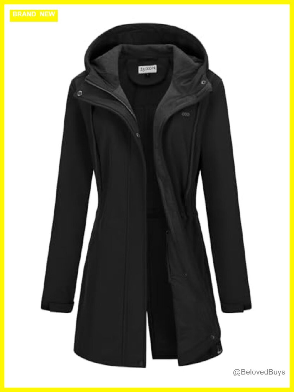 Women's Hooded Softshell Fleece Lined Waterproof Raincoat